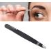 Multi-Purpose Stainless Steel Eyebrow Tweezers - Ergonomic Precise Slanted Tip & Comb - Black - Buy Online on SooperMarket.com