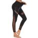 CSTOWN Women's High Waist Yoga Pants | Side Pockets | Mesh Insert | Tummy Control Leggings | Large Black - Buy Online on SooperMarket.com