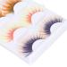 Colorful False Eyelashes - 5 Pairs 6D Long Curled Lashes for Halloween & Stage Makeup | Gradient Orange Red Blue Thick Synthetic Lashes - Buy Online on SooperMarket.com