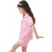 Kids Silk Pyjamas Set | Short Sleeve Satin PJs for Girls Boys | Button-Down Silky Nightwear for Children and Teens | Age 4-16 | Pink - Buy Online on SooperMarket.com