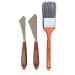 Painting Knife Set of 2 and Blender Background Brush - Two Palette Knives with Natural Bristle Paint Brush - Straight Edge Gentle Flex for Art and Paint (Unit, 2" Brush and Pair Knives) Unit 2" Brush and Pair Knives