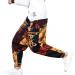 Pejihota Men's Loose Hip-Hop Harem Pants - Linen Bohemian Aladdin Yoga Pants with Pockets | Retro Print & Deep Step Style - Buy Online on SooperMarket.com