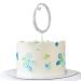 ENSTAB 0-9 Cake Decoration Silver Rhinestones Happy Birthday Cake Topper Anniversary Cake Decoration (0) SHINY-10 Silver-0
