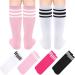 4 Pairs Kids Soccer Socks | Toddler Knee High Tube Socks | Girls Boys 3-6 Years | Black/White, White/Black, Pink/White, Rose/White - Buy Online on SooperMarket.com