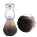 Premium Silver Razor Brush for Men | Facial Cleaning Brush & Barthaar Tool for Shaving Cream Foam & Soap - Buy Online on SooperMarket.com