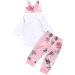 ChYoung Baby Girl Little Sister Romper Top & Rose Printed Pant Set | Newborn Outfit with Headband, 3 Pieces (0-3 Months) - Pink - Buy Online on SooperMarket.com