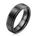 JEROOT Titanium Magnetic Rings for Men Women Step Edge Sleek Design Magnetic Rings 2 Strong Magnets with Jewelry Gift Box Black 5mm V 1/2(3500 Gauss) Black-5mm V 1/2