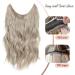 Invisible Wire Hair Extensions Clip in Natural Wavy Synthetic Hair - 20inch Pearl Platinum Blonde - Buy Online on SooperMarket.com