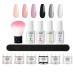 Roseflower Dipping Powder Nails Kit 6 Colors Nude Dip Nails Powder Starter Kit with Base Coat Top Coat Staubinel Nail Fee - DIY Salon Manikure at Home - BLASSING GLING SLING LAITS SLING SHOULD SHOULD for 3 weeks