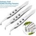 Dajidafu Stainless Steel Eyelid Precision Tweezers Eye Clogging Removal Cleaning Clamps Tools with Non-Slip Handle Personal Care Small Round Tip - Buy Online on SooperMarket.com
