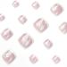24Pcs Square False Toenails Glossy French Rose Flower Press on Toenails Nude Pink Stick on Toenails Short Acrylic Full Cover Summer Fake Toenails for Women and Girls Daily Decorations White Rose Flower - Buy Online on SooperMarket.com