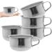Premium Stainless Steel Shaving Bowl Set - 5pcs Large 4.3 Mug with Handle for Home & Barber Shop Use - Buy Online on SooperMarket.com