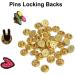 50PCS Brass Metal Pin Backs for Brooch Tie Hat Badge Insignia - Gold | Lapel Pin Backings - Buy Online on SooperMarket.com