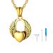 U7 Women's Cremation Urn neck chain for ash cycle of life/Celtic knot/dog feet/wings/crucifix/cylinder urn chain stainless steel pendant chain fire burial jewelry for men wing gold not adaptable