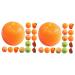 HEMOTON 50 Pcs tangerine Hair ring three-dimensional Grape photography props phone case simulated fruit adornment resin charms decorations patch fake fruit model miniature