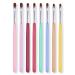 Lusofie 8Pcs Nail Clean Up Brush Oval Flat Gel Nail Brush Acrylic Tips Builder Brushes Gel Brushes for Nails Home Use and Nail Salon