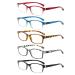 Kerecsen 5 Pack Reading glasses men high -quality spring hinges glasses comfortable rectangular super reading aid for men and women (5 color multi -colored 2.00) 5 color multicolored 2.00