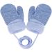 Cute Cartoon Kids Knitted Gloves with String | Winter Warm Mitten Gloves for Boys & Girls - Blue - Buy Online on SooperMarket.com