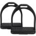 Buy Doact Iron Stirrups for Adults & Kids - Black Rubber & Plastic Medium Dressage Safety - Perfect for Young Equestrians - Buy Online on SooperMarket.com