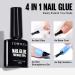 TOMICCA 4-in-1 Super Gel Nail Glue for Acrylic Nails - Nail Extension Gel with Base Coat, Flat Rhinestone and Foil Glue - 8ml - Buy Online on SooperMarket.com