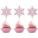 Pack of 24 Glitter Snowflakes Cupcake Toppers (Mix Pink) - Buy Online on SooperMarket.com