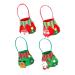 CHILDWEET 4pcs Christmas Candy Bag Xmas Candy Xmas Presents Pouches Xmas Bag Holder Brushed Cloth Snack