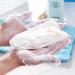 CUHZA 2 bath mesh 2 foam nets exfoliating washcloth shower sponge body exfoliating sponge removes dirt and oil from the skin smoother skin (blue brown) - Buy Online on SooperMarket.com