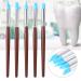 5pcs Dental Silicone Pen Set - Wooden Handle Blue Head Modeling Tools for Tooth & Manicure - International Shipping Available - Buy Online on SooperMarket.com
