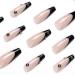 MISUD Long Press On Coffin Fake Nails - 24PCS Glossy French Tip Rhinestone Acrylic Nails for Women - Buy Online on SooperMarket.com