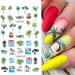 Seaside Series Nail Art Stickers - Green Coconut Palm Beach Design - Summer Holiday Decorations - DIY Nail Art Supplies - Buy Online on SooperMarket.com