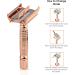 Kanzy Butterfly Rose Gold Safety Razor for Women & Men - Double Edge Single Blade Metal Reusable Shaving Kit for Perfect Shave - Buy Online on SooperMarket.com