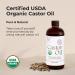 Organic Castor Oil 4oz - Pure & Natural Cold Pressed for Lashes, Eyebrows, Hair & More - Buy Online on SooperMarket.com