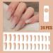Luvadeyo 24 PCs Coffin Press on Nails - Long Acrylic Gradient Fake Nails for Women & Girls - Full Cover Cold & White Design - Buy Online on SooperMarket.com
