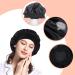 nuoshen 2 Pack Satin Bonnet with Wide Elastic Band Satin Bonnets Elastic Hat Soft Sleeping Head Cover for Night Sleep Curly Hair Protection Head Cover (Black+Pink) - Buy Online on SooperMarket.com