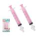 Nasal Irrigation for Baby - Nasal Syringe for Baby - 2PCS Professional Baby Nose Sucker with Cleanable and Reusable Silicone Nasal Suction Tip forIrrigation, Nasal Spray, Nasal Hygiene (Pink)
