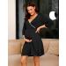 Sykooria Women's Cotton Nursing Nightdress with 3/4 Sleeves - Black XL - Buy Online on SooperMarket.com
