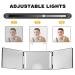 GULAURI 3-Way LED Lighted Barber Mirror | Trifold & Portable Hands-Free Mirror - Buy Online on SooperMarket.com