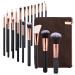 20 Pieces of Black Makeup Brush Set Beauty Tools Foundation Make-up Brush Eye Shadow Brush Powder Brush 17cm D