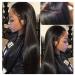 BGHJUE N Black Long Straight Synthetic Wig - Heat Resistant Glueless Full Wig for Women | Body Wave Style Average Cap Size - Buy Online on SooperMarket.com