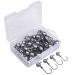 Goture 50-20PCs fishing hook set jig heads sharp jighaken set for rubber fish rubber fish fishing jighaken carp leather head fishing hook hooks jigkopf hooks 1/1.5/2.5/5/10/14/20g silver round jig head 1.5g- 50 pieces