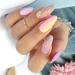 Matte Pink Daisy Flower Fake Nails Set with Glue - 24 Medium Almond Shape Purple Designs for Women and Girls - Buy Online on SooperMarket.com