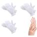 100% Cotton Gloves for Eczema 3 Pairs White Cotton Moisturizing Gloves Over Night Bedtime | Cosmetic Inspection Premium Cloth Quality | Dry Sensitive Irritated Skin Spa Therapy Secure Wristband