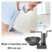 Premium Stainless Steel Shaving Brush Holder & Black Soap Dish Set for Men - Perfect Gift for Grooming - Buy Online on SooperMarket.com