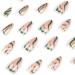 Justotry 24 Pcs Wavy Almond Short False Nails - Gold and Teal French Press On Nails | Trendy Fake Nails with Nail Glue | Nude Oval Medium Stick On Nails for Women - Buy Online on SooperMarket.com