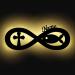 Schlummerlicht24 Led gifts for communion with name accessories fish cross lamp communion gifts girl woman women boy boys