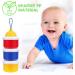 Vicloon 3-Layer Baby Milk Powder Dispenser & Snack Container - Portable Storage Pots in Red/Yellow/Blue - Buy Online on SooperMarket.com