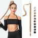 REECHO DIY Braid Ponytail Extension Long Straight Wrap Around Ponytail Hair Extensions Natural Soft Synthetic Hairpieces for Women - Strawberry Blonde 180g 34Inch-180g Strawberry Blonde