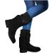 Rytejfes Women's Black Lace-Up High Ankle Winter Boots - Comfortable Short Heels Stylish & Warm - EU Size 39 - Buy Online on SooperMarket.com