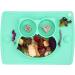 Silicone Divided Toddler Plate Set - Non Slip Suction Baby Dinner Plates with Spoon & Fork | BPA Free & FDA Approved - 5owl-cyan - Buy Online on SooperMarket.com