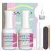 SAVILAND Dipping Powder Liquid Set - 2 in 1 Dip Powder Base & Top Coat with Activator 15ml/0.5oz Dip Nail Liquid Set for Dipping Powder Nail Kit, Fast Dry, No Nail Lamp Needed 2 in 1 Dip Base & Top Coat + Activator